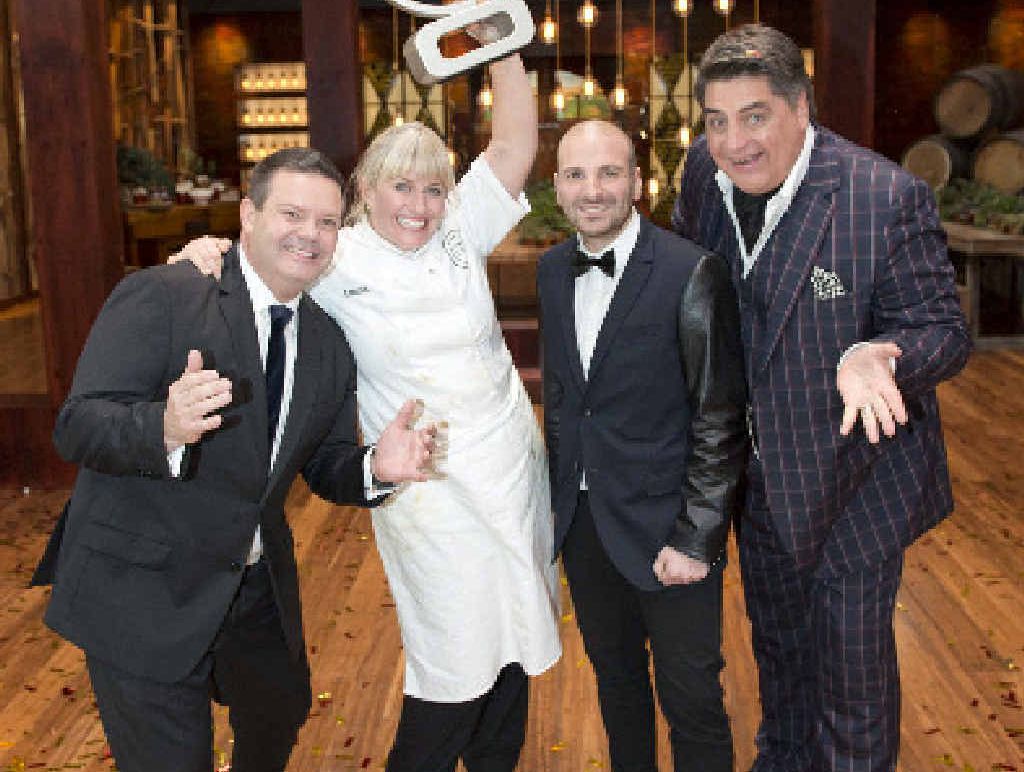 CELEBRATION: MasterChef season five winner Emma Dean with judges (from left) Gary Mehigan, George Calombaris and Matt Preston. CELEBRATION: MasterChef season five winner Emma Dean with judges (from left) Gary Mehigan, George Calombaris and Matt Preston.